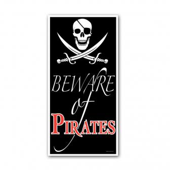 Déco de porte "Beware of Pirates" 76 x 152 cm