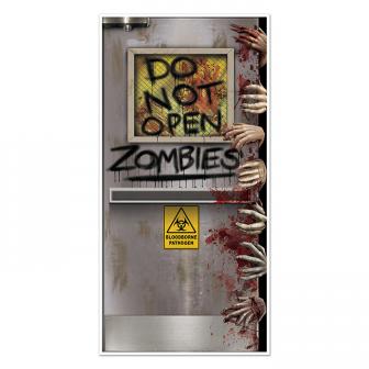 Déco de porte "Attention, zombies" 152 cm