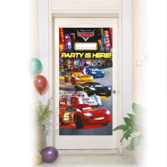 Déco de porte "Disney Cars Neon City" 76 x 152 cm