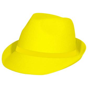 Chapeau Trilby fluo UV - jaune fluo