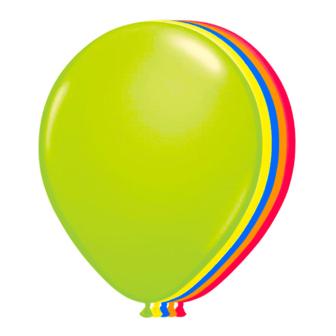 8 ballons colorés fluorescents UV "Neon"