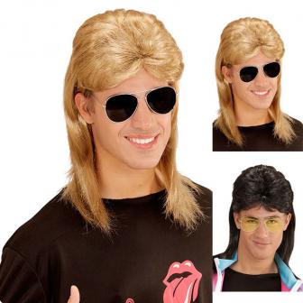 Perruque "Crazy 80's" avec lunettes