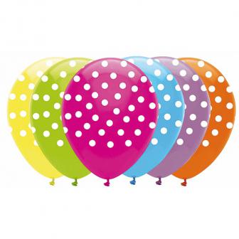 Ballons de baudruche multicolores "Petits points" 6 pcs.