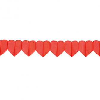Guirlande de papier "Coeurs rouges" 4 m
