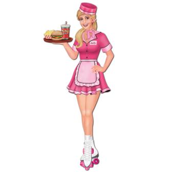 Déco murale "American Diner Roller Girl" 89 cm