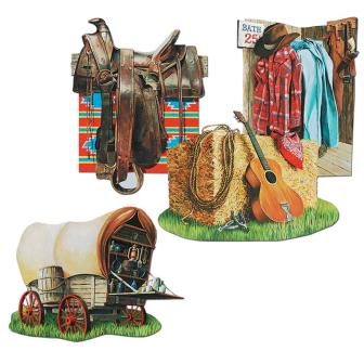 Déco murale "Vie de cow-boy" 4 pcs