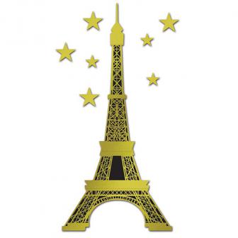 Déco murale "Tour Eiffel avec étoiles" 179 cm 8 pcs