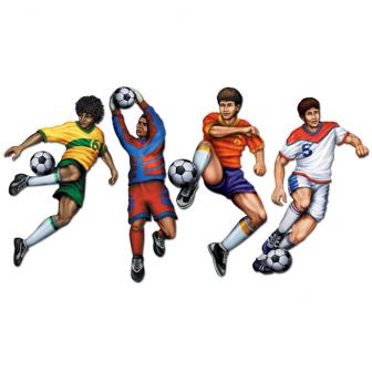 Déco murale "Footballeur en action" 51 cm 4 pcs
