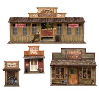 Déco murale "Ville du Far West" 4 pcs