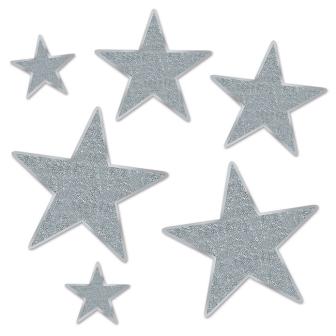 Déco murale "Ciel étoilé brillant" 6 pcs. - argenté