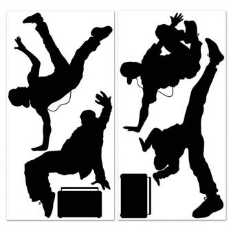 Silhouettes murale "Breakdancer" 6-pcs 