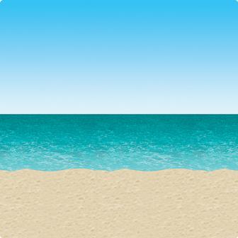 Déco murale "Plage, mer et ciel" 1,2 x 9,1 m