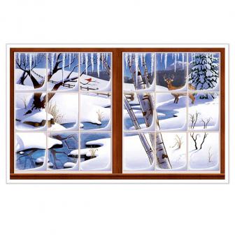 Déco murale "Fenêtre hivernale" 157 cm