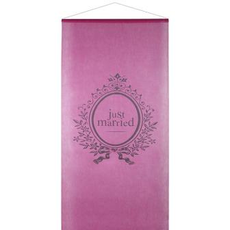 Déco murale "Just Married" 2,5 x 1 m - rose vif