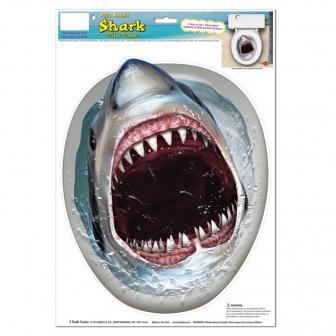 Déco autocollante pour WC "Requin blanc" 35 x 28 cm 