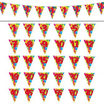 Guirlande de fanions "Happy Birthday Ballons Multicolores" 10 m