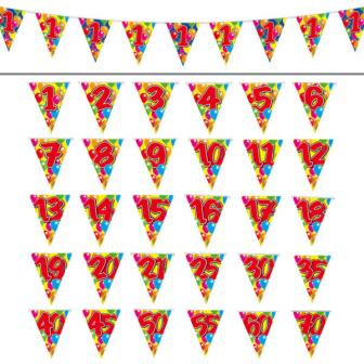 Guirlande de fanions "Happy Birthday Ballons Multicolores" 10 m