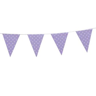 Guirlande à fanions "Pois colorés" 3,6 m-lilas