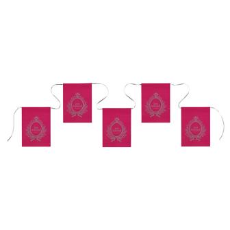 Guirlande de fanions "Just Married" 6 m - rose vif