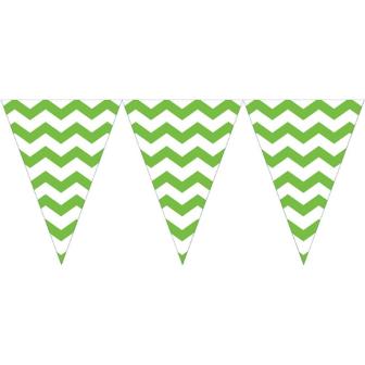 Guirlande de fanions "Crazy Stripes" 2,74 m - vert