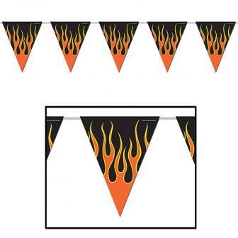 Guirlande de fanions "Flammes dangereuses" 370 cm