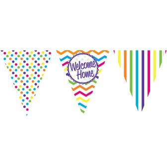 Guirlande de fanions "Welcome Home" 3,7 m