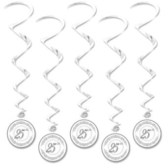 Déco spirale à suspendre "25th" 102 cm