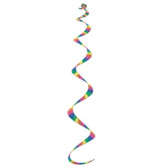 5 suspensions à spirales "Tourbillon multicolore" 61 cm 
