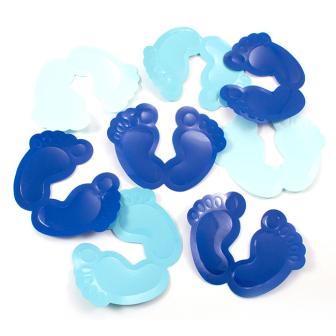 Confettis XL "Empreintes de pied" 14 g - bleu