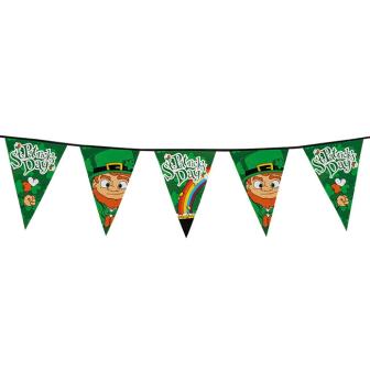 Guirlande de fanions XL "Heureuse St. Patrick's Day" 8 m