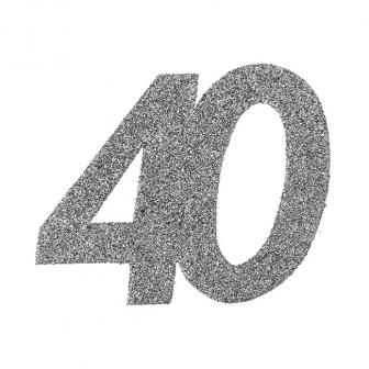 6 confettis paillettes XXL "40 ans"
