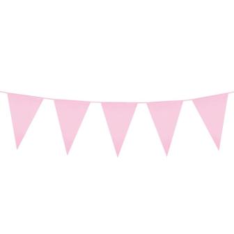 Guirlande de fanions XXL unicolore 10 m - rose