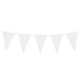 Guirlande de fanions XXL unicolore 10 m - blanc