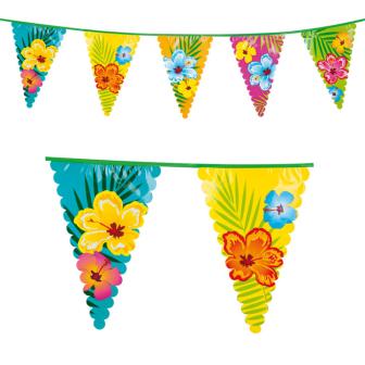 Guirlande de fanions XXL "Hibiscus royal" 6 m 
