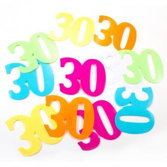 Confettis XXL "30 ans multicolores" 12 pcs.