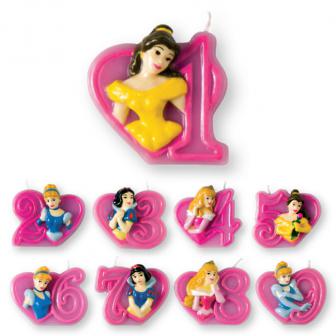 Bougie chiffre "Princesses Disney" 6 cm