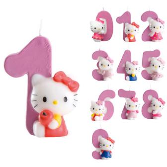 Bougie chiffre "Hello Kitty" 9 cm