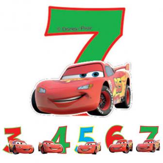 Bougie à chiffre "Disney Cars" 6 cm