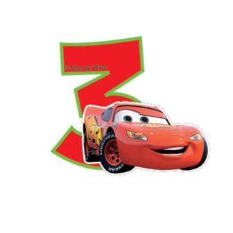 Bougie à chiffre "Disney Cars" 6 cm - 3