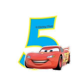 Bougie à chiffre "Disney Cars" 6 cm - 5
