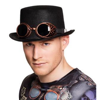 Chapeau haut de forme "Steampunk" avec lunettes