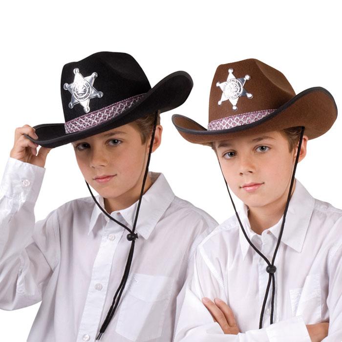 Enfant Déguisement Cowboy Sheriff Chapeau Enfants Marron Cow Boy