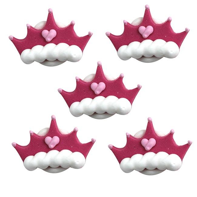 Déco comestible pour gâteau Couronne de princesse 5 pcs. à prix