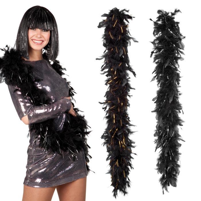 Boa en plumes noir 