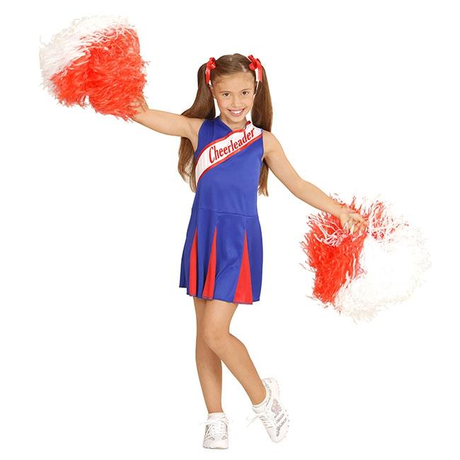 Costume pour enfant Cheerleader bleu-rouge à prix minis sur  !