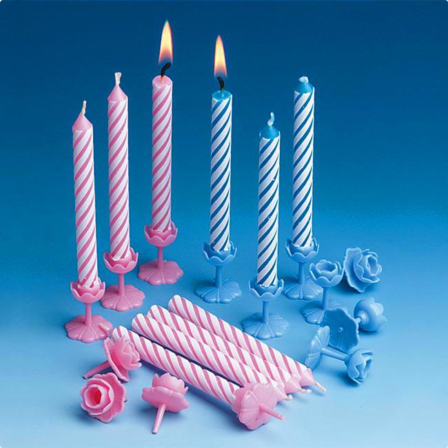 Les bougies anniversaire torsadées Ensemble de 12