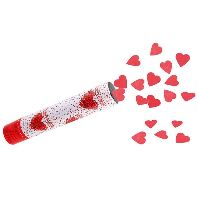 Canon à confettis coeur blanc