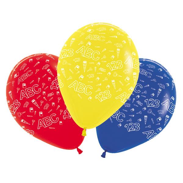 Ballons De Rentrée Scolaire - Lot De 20 En Latex - Motifs "Back To School" - Pour Hélium Ou Air - Décoration Fête