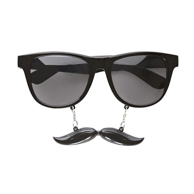 Lunettes de soleil noires avec moustache à prix minis sur