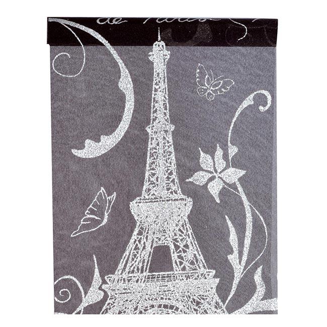 Lot de 20 serviettes de table Motif roses sur Tour Eiffel Paris/France 33 x 33 cm 
